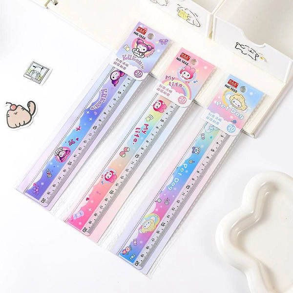 خط‌کش کرومی فانتزی ۲۰ سانتی